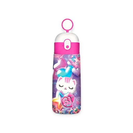 Picture of SEVEN KITTY THERMAL BOTTLE WITH STRAW 460ML